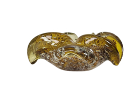 Barovier & Toso - Murano - asbak - glas - amber - zilverdeeltjes - 1950's