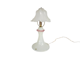 Murano - Opaline - glasdesign - tafellamp - paddenstoel lamp - hand geblazen - 80's