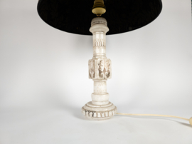 A. Pegasan- Albast - handgesneden - rijkelijk bewerkt - tafellamp -  70's