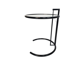 Design Side table - Eileen Gray stijl -  metaal - glas - 80s