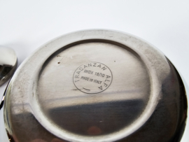 Tracanzan Alfa - 'Pallina' - Inox 18/10 - thee/koffiekannetje - Made in Italy - chroom - 60's