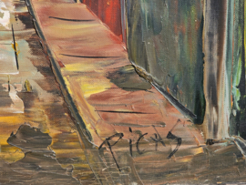 Olieverf op canvas - Steegje Franse Rivièra - Spanje - 1960's