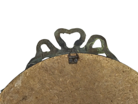 Ronde spiegel met strik - koper - glas - Hollywood Regency - 3e helft 20e eeuw