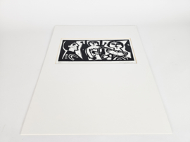 Eugène FIDLER (1910-1990) - Lino gravure originale - 'Pour Eugene Fidler' - 6/100