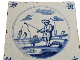 Harlingen -  visser in cirkel - Holland - omstreeks 1850