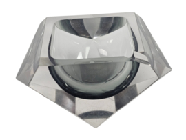 Murano - Flavio Poli - Seguso - Sommerso - Asbak - helder glas - grijs - Italie - 1960's