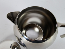 Tracanzan Alfa - 'Pallina' - Inox 18/10 - thee/koffiekannetje - Made in Italy - chroom - 60's