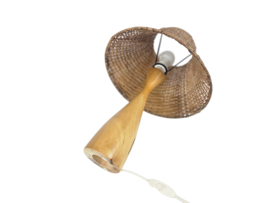 Ikea - Ikea  LÄNS - tafellamp - hout - riet - type B 9804 - 1990's