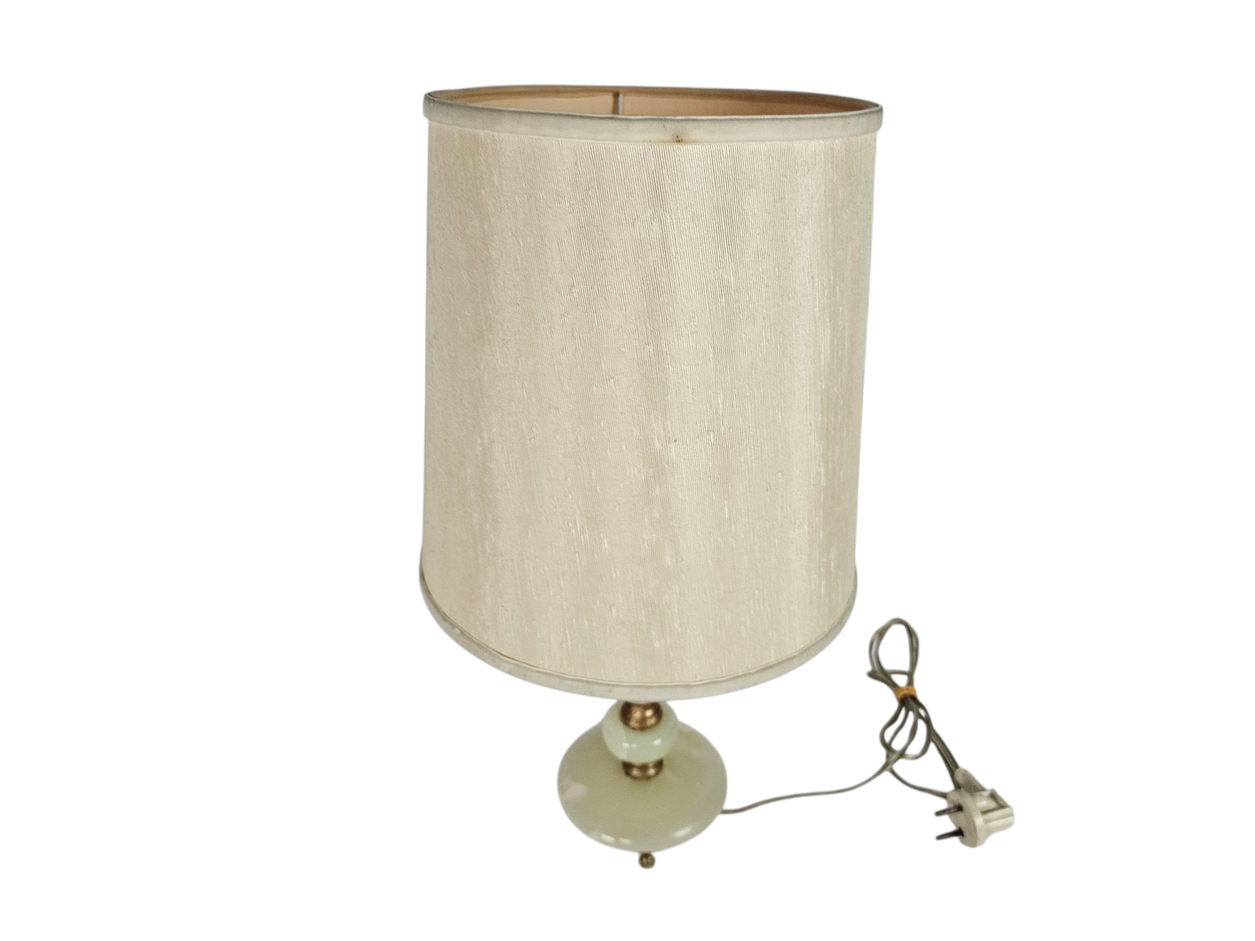 Albast - natuursteen - onyx - tafellamp - Spanje - Hollywood Regency stijl - verguld - 70's