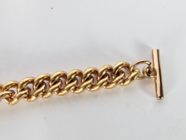 TOV Essentials - goudkleurige Tov armband met kapitelsluiting - verguld - 3e kwart 20e eeuw