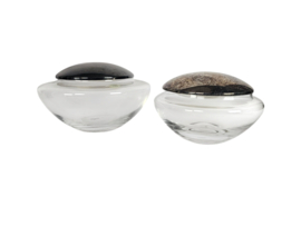 Dutch design - Siem van der Marel - 2 Royal Leerdam design schalen met verzilverde deksels