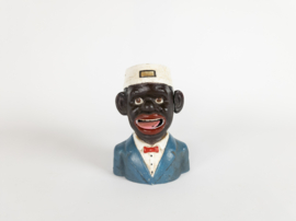 Jolly Boy - J.E. STEVENS PAT. 455 1896 - cast iron bank - Americana - 1940's