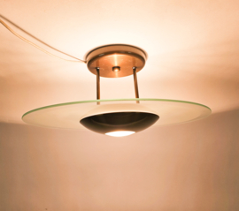 NouStil Iluminacion - Saturnus lamp -  messing - glas - halogeen - 80s