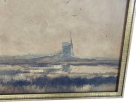 Theodorus J. Arts (Dorus Arts) - 'Moerassig Land' - Olieverf op board - gesigneerd - 1932