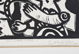 Eugène FIDLER (1910-1990) - Lino gravure originale - 'Pour Eugene Fidler' - 6/100