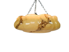 Art Deco - gemarmerd glas - schaallamp - 2e kwart 20e eeuw
