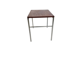 Vintage - teakhout - bijzettafel  chroom - industrieel - Holland - 60's