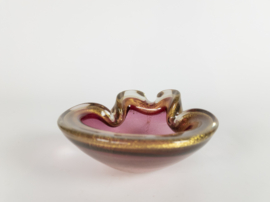 Barovier & Toso - Murano - asbak - glas - paars/roze - ingesloten gouddeeltjes - 1950's