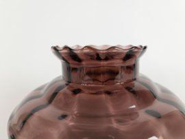 Verreries Doyen - Vaas paars glas optiek - Belgisch -  Art Deco - jaren 30
