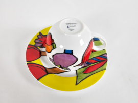 Schoonhoven keramiek -  design Ans v.d Graaf - De Smaak van Kunst - Kop en Schotel -  90's