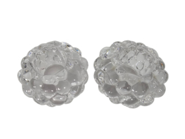 Orrefors - 'Rasberry' - waxinnelichthouders (2) - design Anne Nilsson - glas - 3e helft 20e eeuw