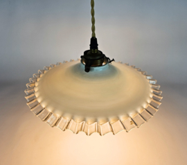 Hanglamp - Opaline - Messing  - Frankrijk - 2e kwart 20e eeuw