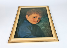 Giovanni Bragolin - print op cardboard - Jongen met traan -  vintage - 70's