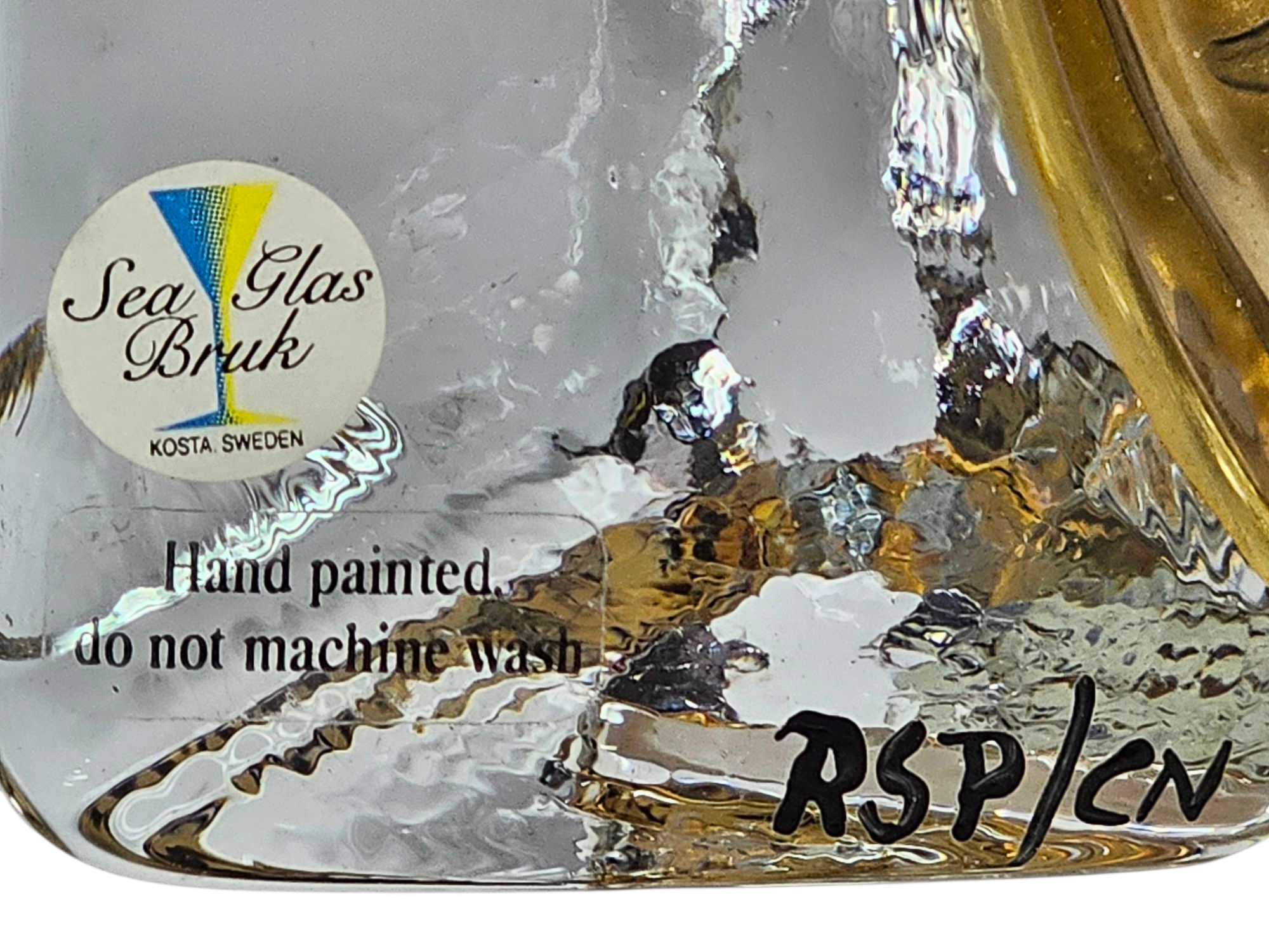 Sea Glasbruk - Renate Stock Paulsson - seacat - glas - gesigneerd -  Zweden - 1990's