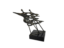 Brons - 'Voor de Wind'  - Ger van Ankeren  - marmeren sokkel -  Xl beeld - 2000