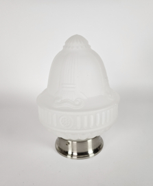 Art Deco  -  Giso Gispen stijl - gesatineerd glas - metaal  - plafondlamp
