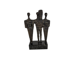 Ontwerper onbekend  - zwaar bronzen beeld - marmeren sokkel - 1990's