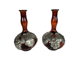 Verreries Doyen - Art Deco - glas - tin - karaffen - (set) 2 - 1920-1950