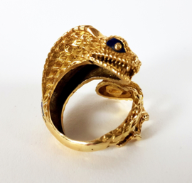 Vintage goud & emaille -  slang - ring - 18k