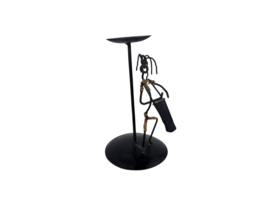 Laurids Lonborg - Denemarken - kaarsenhouder - metaal - raffia - 60's