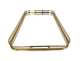 Hollywood Regency - dienblad - messing - glas - Italie - 3e kwart 20e eeuw