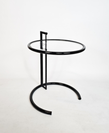 Design bijzettafel -  Eileen Gray stijl - model E1027 - metaal - glas - 3e kwart 20e eeuw