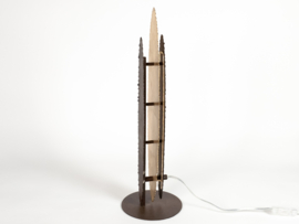 Brutalist - design Paul Neuhaus - metaal - brons -  tafellamp - led - 2000