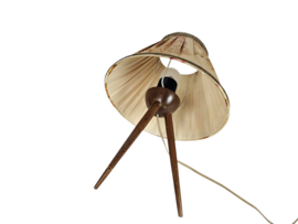 Driepoot - Scandinavisch - teak - tafellamp - 1950's