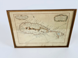 Originele kaart - "Carte de l'Isle St Christoble: Pour Servir a l'Histoire Generale des Voyages par M.B. Ing. de la Marine 1758"