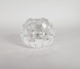 Kosta Boda - design Bengt Edenfalk - 'Iglo' - kristal - kaarsenhouder - 3e kwart 20e eeuw