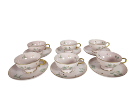 Johann Haviland Bavaria - 9 delig servies - 24K goud-   porselein - 1e helft 20e eeuw