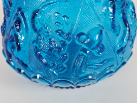 Empoli glas - Vintage vaas - Zodiac Dierenriem - helder blauw - Italie - 60's