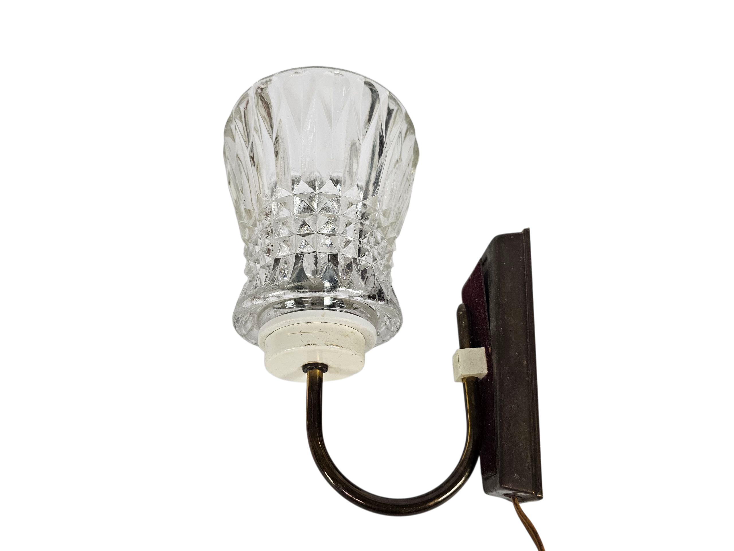 Vintage muurlamp - koper - messing - kristal - Holland - 60's