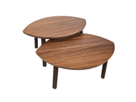 Ikea - model Stockholm - design Ola Wihlborg - 'Nesting tables' set - walnoot fineer