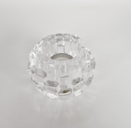 Kosta Boda - design Bengt Edenfalk - 'Iglo' - kristal - kaarsenhouder - 3e kwart 20e eeuw