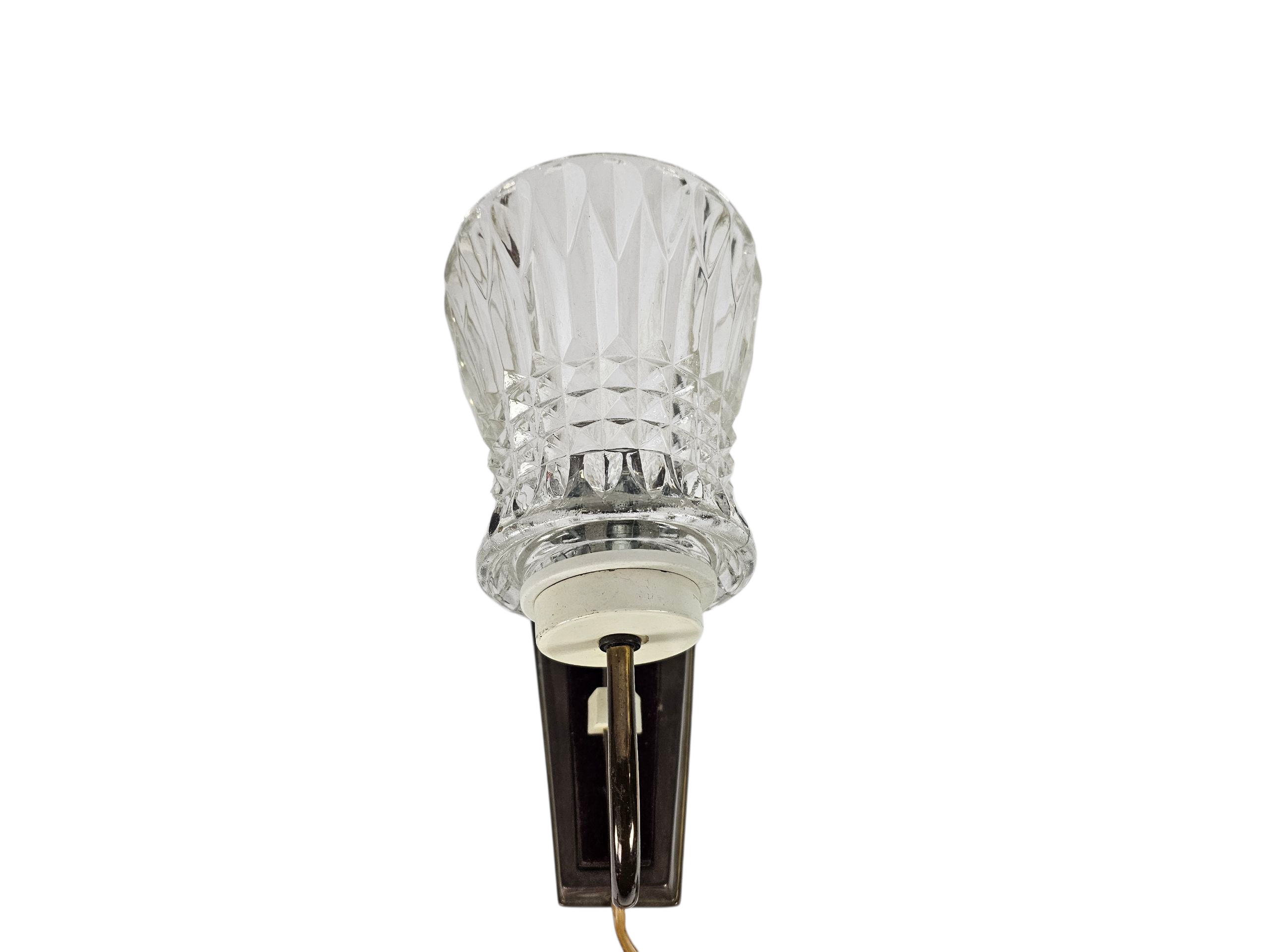 Vintage muurlamp - koper - messing - kristal - Holland - 60's