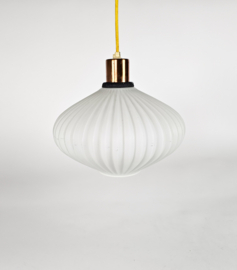 Vintage - Ufo lamp - opaline - koper - Scandinavisch - 1970s