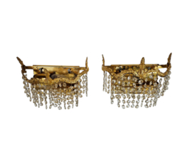 Hollywood Regency stijl - 2 Strass Muurlampen - verguld - 60's