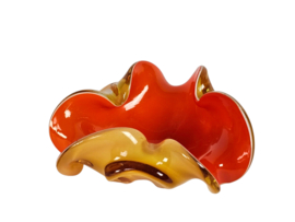 Murano - zeester vormige - asbak - oranje/geel/oker kleurig - 60's