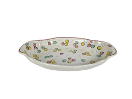 SMF Schramberg - Eva Zeisel - majolica - aardewerk - botervloot - fruitschaal - 2e kwart 20e eeuw